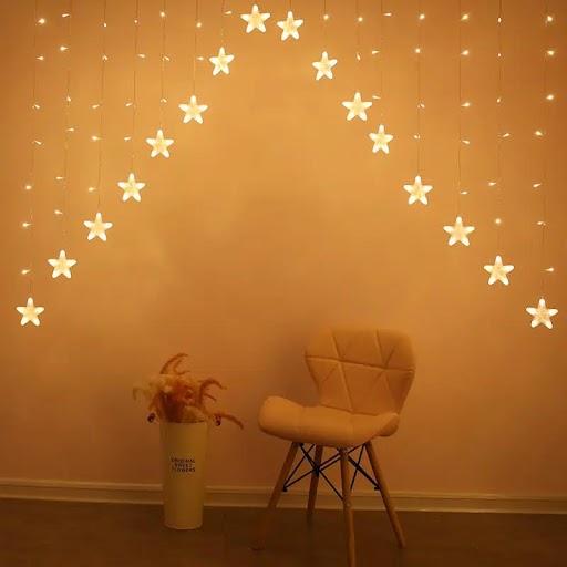 16 Star V Shaped Gateway Curtain String Lights with 8 Flashing Modes For Christmas/ Home Decoration - Image 4
