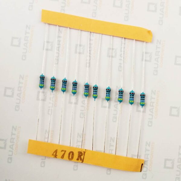 470 ohm, 1/4 Watt Resistor with 1% tolerance (Pack of 10) - Image 2