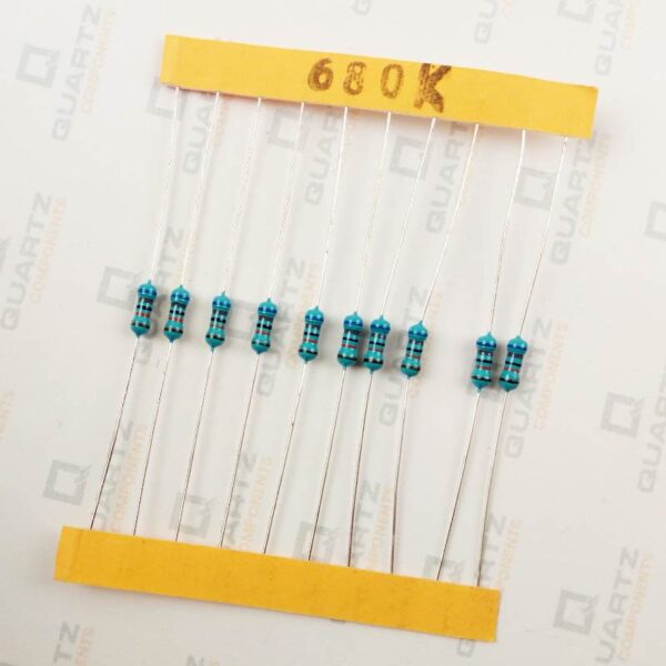 680K ohm, 1/4 Watt Resistor with 1% tolerance (Pack of 10) - Image 2