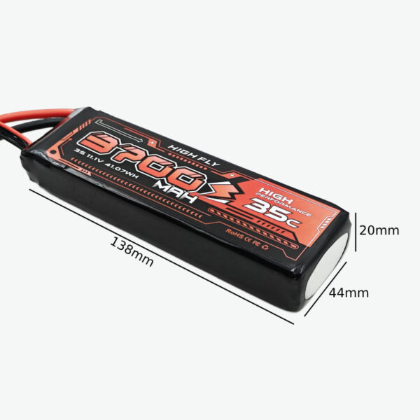 HIGH FLY 11.1V 3700mAh 3S 35C Lithium-Polymer Rechargeable Battery - Image 3
