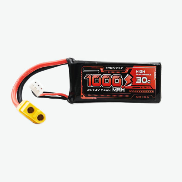 HIGH FLY 7.4V 1000mAh 2S 30C Lithium-Polymer Rechargeable Battery - Image 2