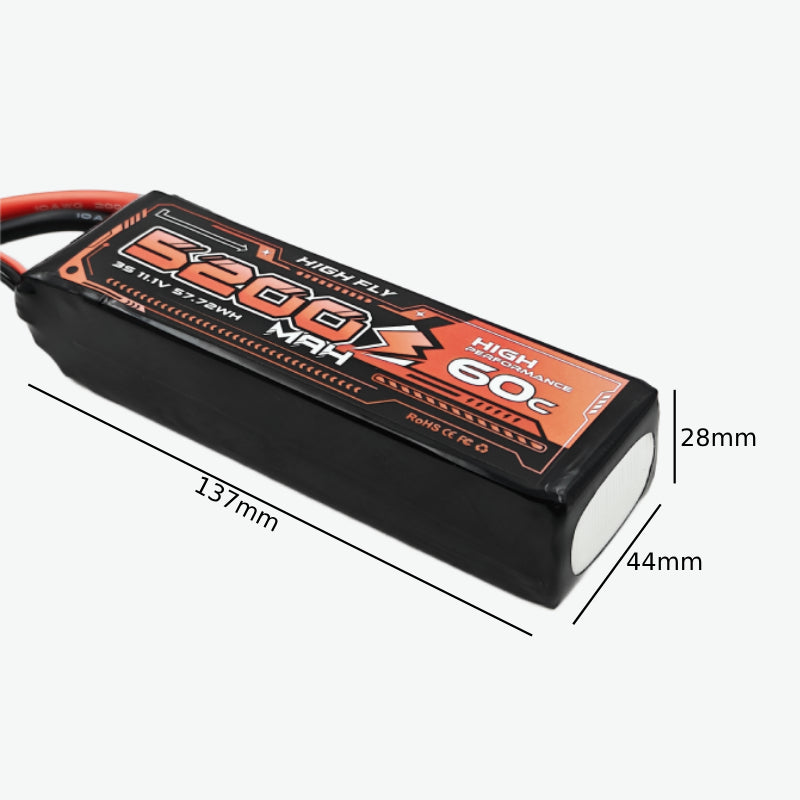 HIGH FLY 11.1V 5200mAh 3S 60C Lithium-Polymer Rechargeable Battery - Image 3