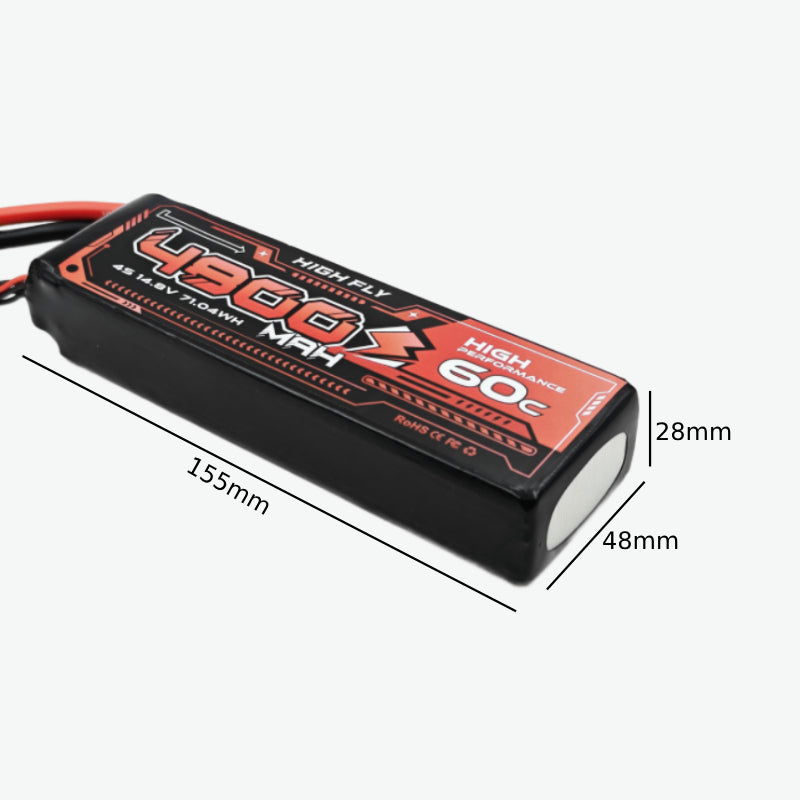HIGH FLY 14.8V 4800mAh 4S 60C Lithium-Polymer Rechargeable Battery - Image 3