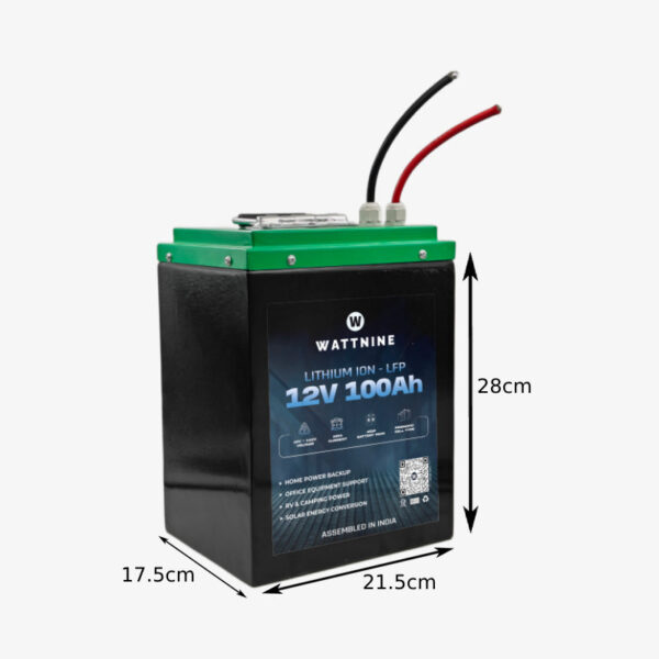 WATTNINE® 12V 100Ah Lithium LiFePO4 Battery Pack Prismatic Cell for Solar or Inverter - Image 3