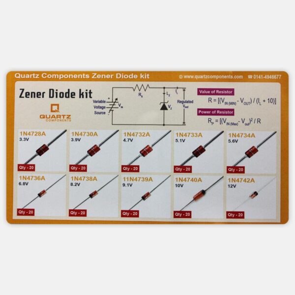 Zener Diode Kit - 10 Values / 20 Units each - Image 3